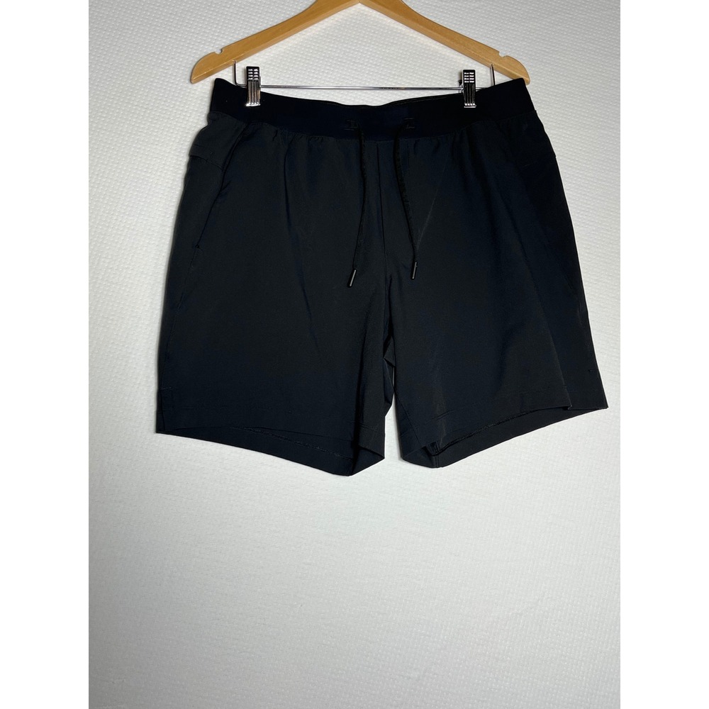 Lululemon Pace Breaker Linerless Short Mens Large Black Recycled Polyester Gym L